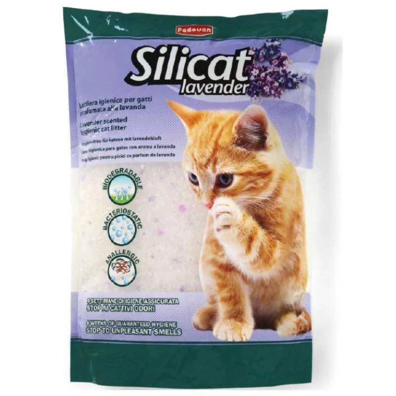 Padovan Silicat Lavender наполнитель силикагелевый для кошачьих туалетов с лавандой (5 л) - 2,2 кг