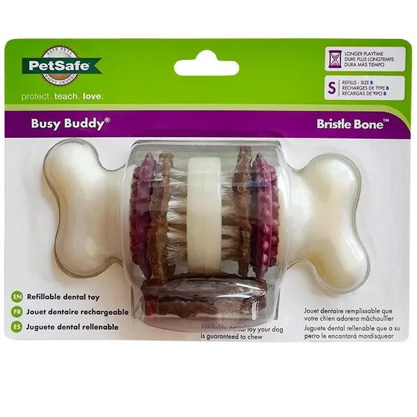 PetSafe Busy Buddy Bristle Bone жувальна іграшка з ласощами для собак 5-10 кг, S