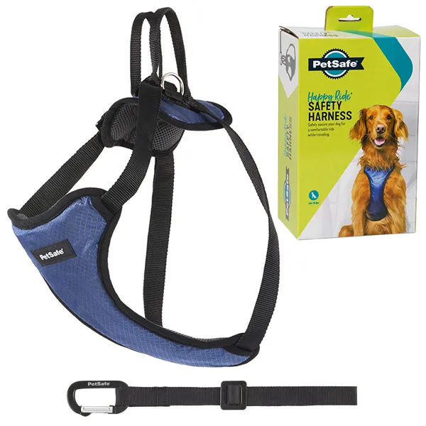 PetSafe Happy Ride Safety Harness шлея безопастности в автомобиль для собак весом 22,4-34 кг (черно-синий), L