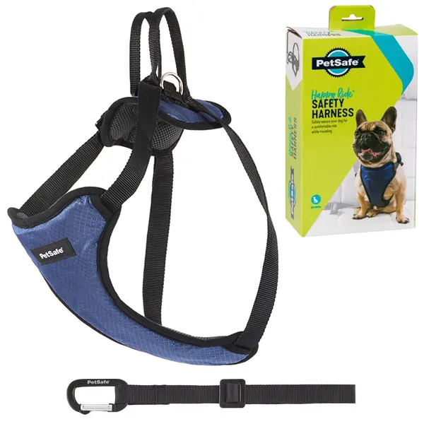 PetSafe Happy Ride Safety Harness шлея безопастности в автомобиль для собак весом 9-22,7 кг (черно-синий), M