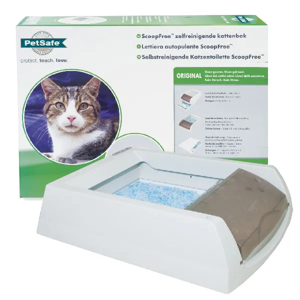 PetSafe ScoopFree Original автоматический туалет для котов, в комплекте силикагелевый наполнитель