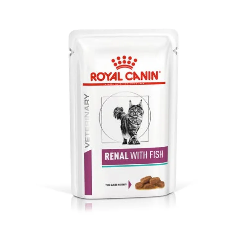 Royal Canin Renal with Fish Feline консервированный корм с тунцем для кошек при почечной недостаточности (кусочки в подливке) – 85 г