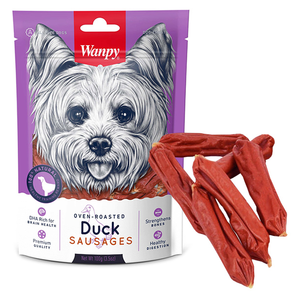 Wanpy Duck Sausages ВАНПИ СОСИСКИ С УТКОЙ лакомство для собак , 0.1 кг.