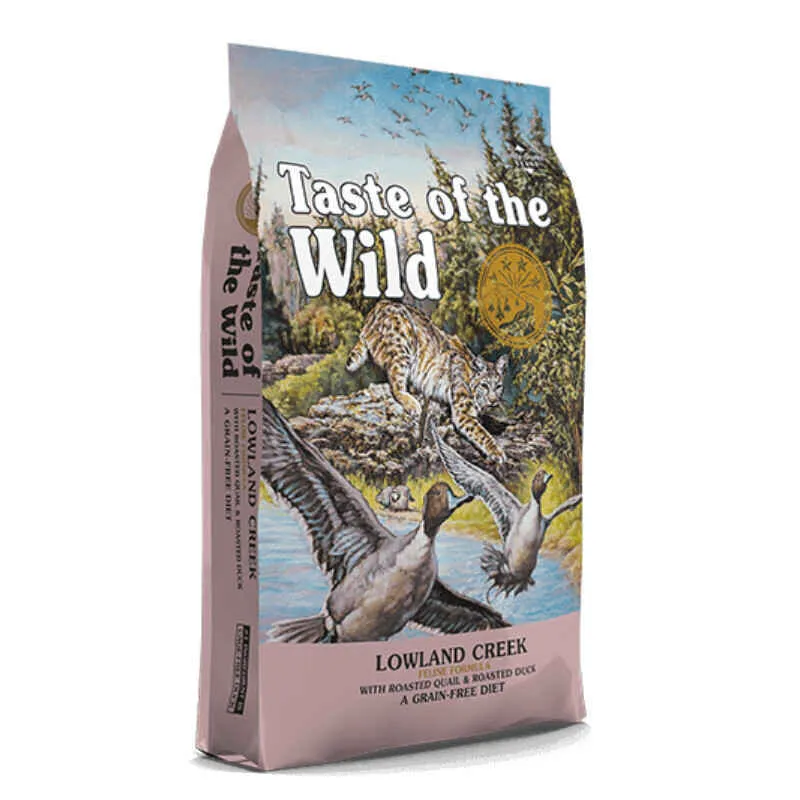 Taste of the Wild Lowland Creek Feline Formula сухой корм с перепелом и уткой для кошек - 2 кг