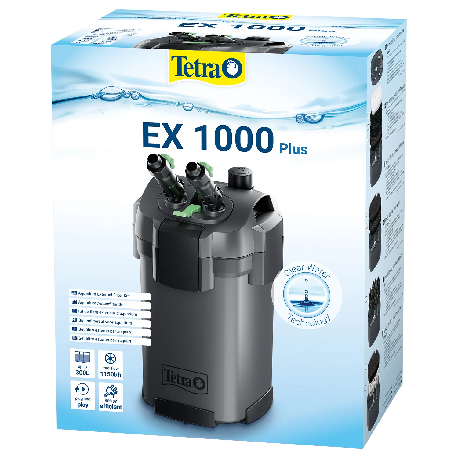 Tetra EX 1000 Plus наружный фильтр для аквариумов объемом от 100 до 300 л (1 150 л/г) – 10,5 Вт