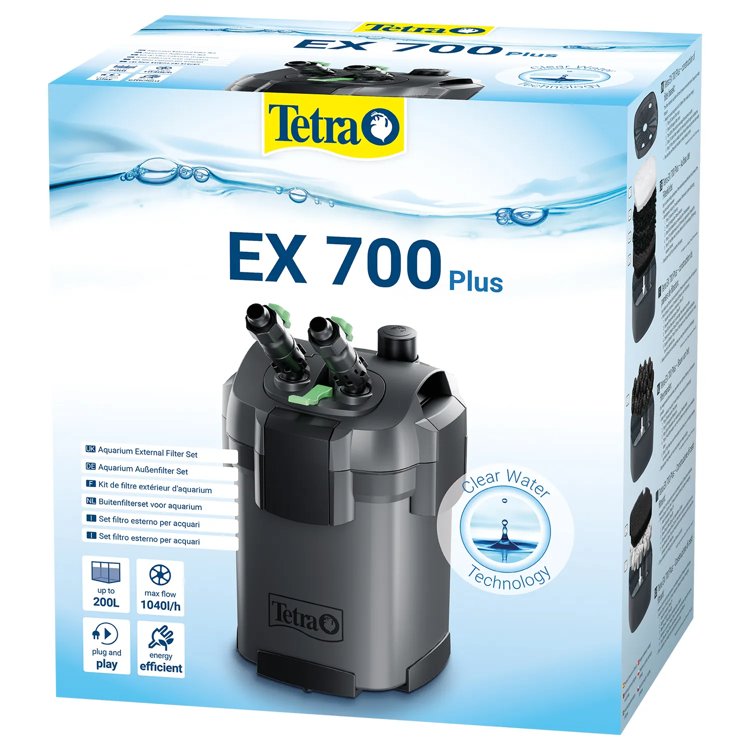 Tetra EX 700 Plus наружный фильтр для аквариумов объемом от 100 до 200 л (1 040 л/г) – 7,5 Вт
