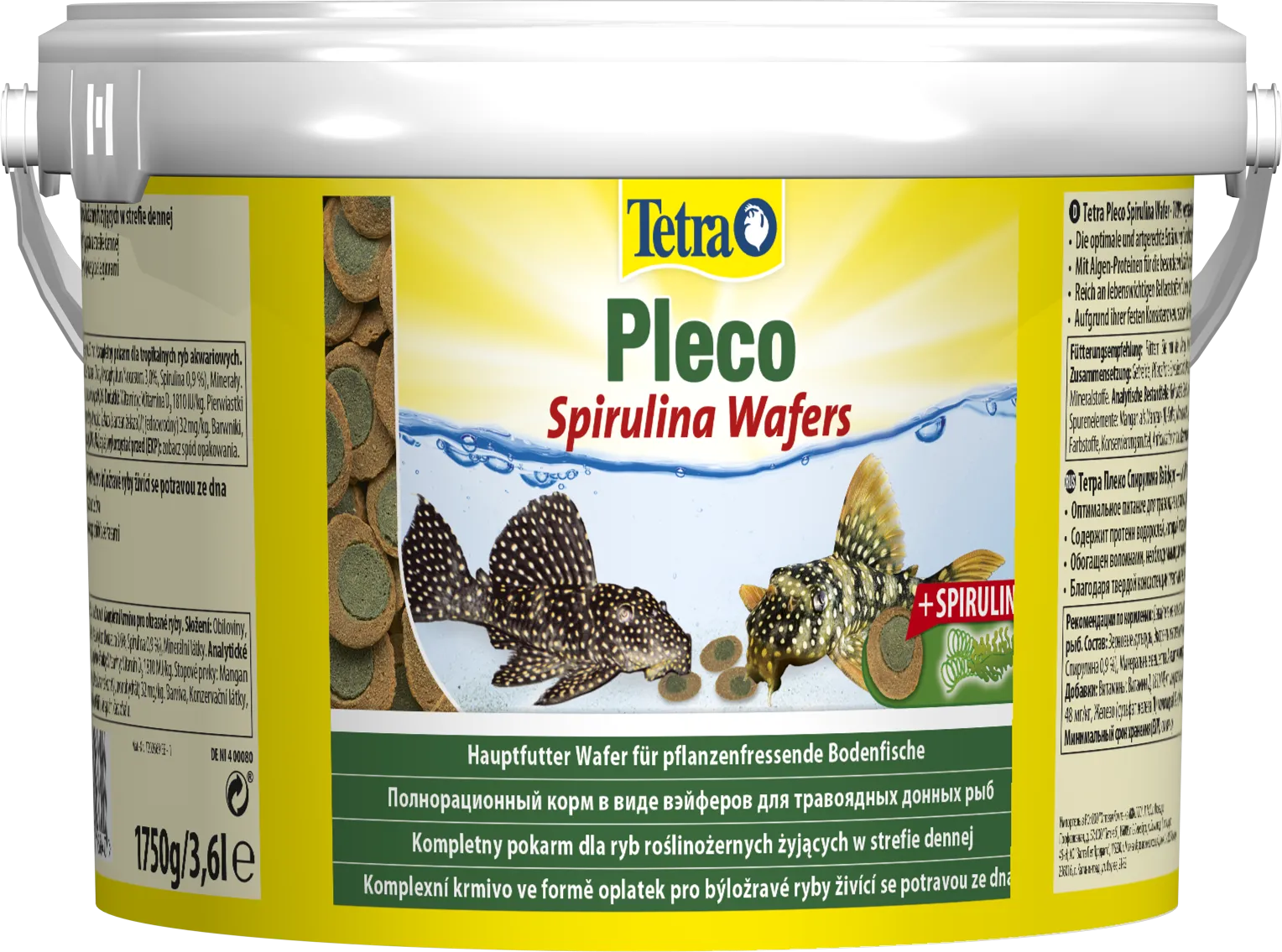Tetra Pleco Spirulina Wafers растительный корм для донных рыб (вейферсы) – 3,6 л/1,75 кг Tetra Pleco Spirulina Wafers растительный корм для донных рыб (вейферсы) – 3,6 л/1,75 кг