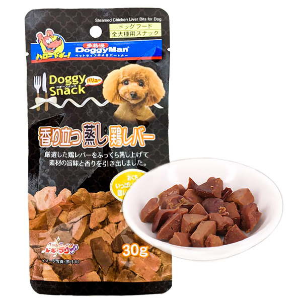 DoggyMan Steamed Chicken Liver Bits ДОГГИМЕН КУРИНАЯ ПЕЧЕНЬ НА ПАРУ лакомство для собак , 0.03 кг.