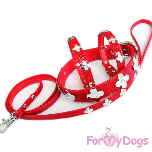 For My Dogs Ошейник красный 02-FW2011 (1,0*25 см)