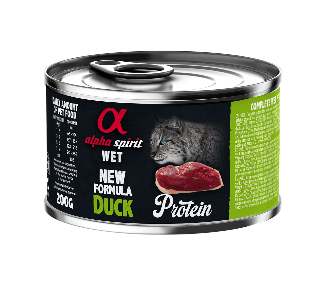 Alpha Spirit Cat Adult Duck Protein влажный корм с уткой для взрослых кошек (паштет) – 200 г