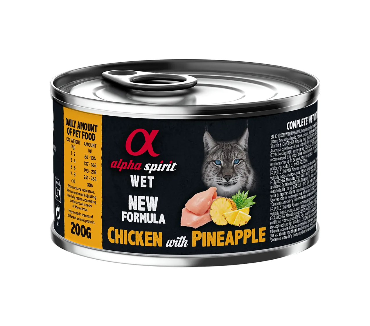 Alpha Spirit Cat Chicken with Paineapple влажный корм с курицей и ананасами для взрослых кошек (паштет) - 200 г