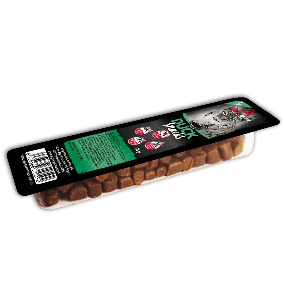 Alpha Spirit CAT Snacks Duck полувлажное лакомство для кошек с уткой (кубики) - 35 г