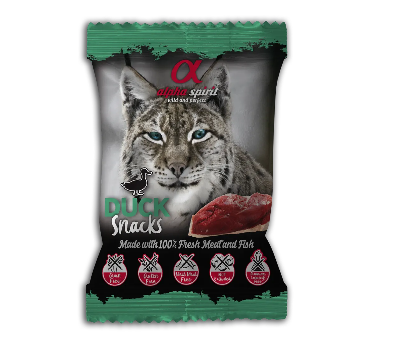Alpha Spirit CAT Snacks Duck полувлажное лакомство для кошек с уткой (кубики) - 50 г