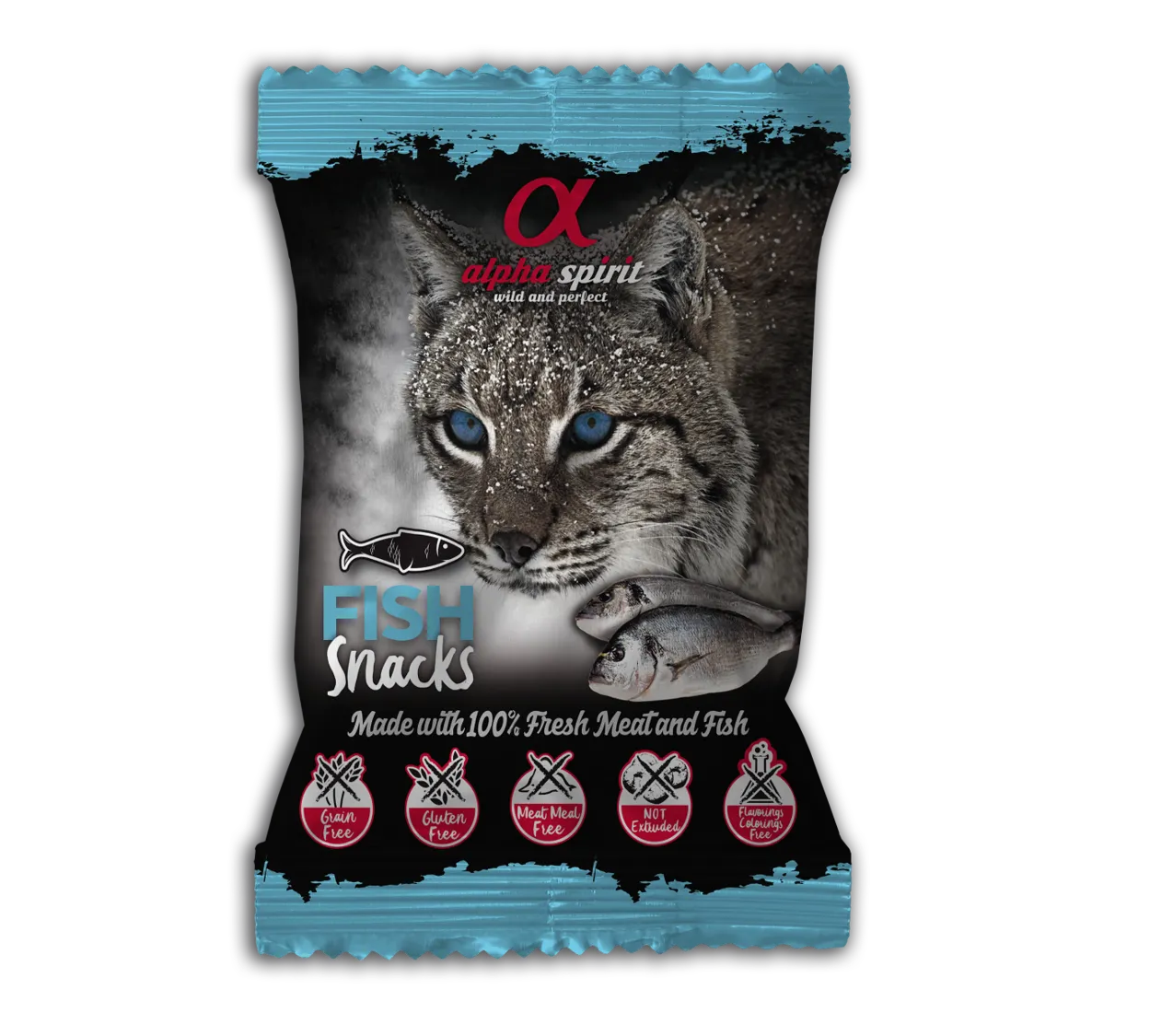 Alpha Spirit CAT Snacks Fish полувлажное лакомство для кошек с рыбой (кубики) - 50 г