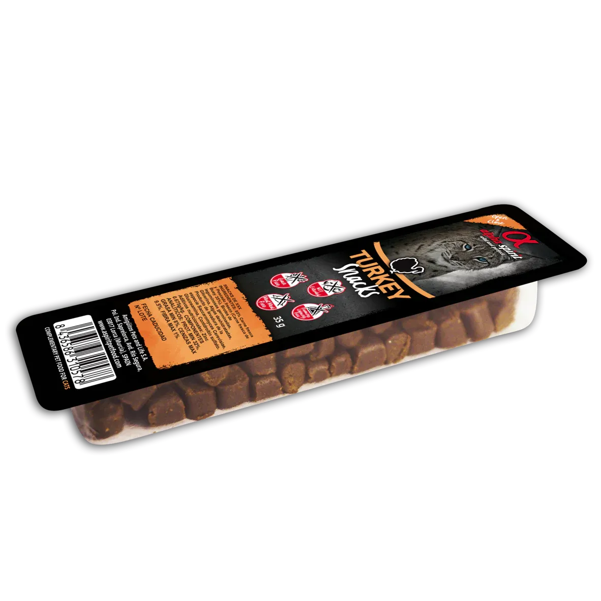 Alpha Spirit CAT Snacks Turkey полувлажное лакомство с индейкой для кошек (кубики) - 35 г