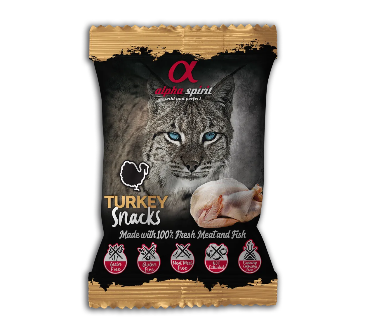 Alpha Spirit CAT Snacks Turkey полувлажное лакомство с индейкой для кошек (кубики) - 50 г