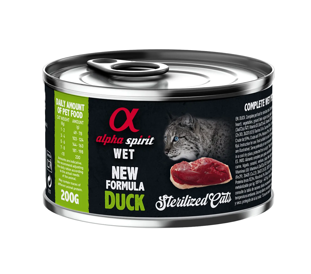 Alpha Spirit Cat Sterilized Duck влажный корм с уткой для стерилизованных кошек (паштет) – 200 г
