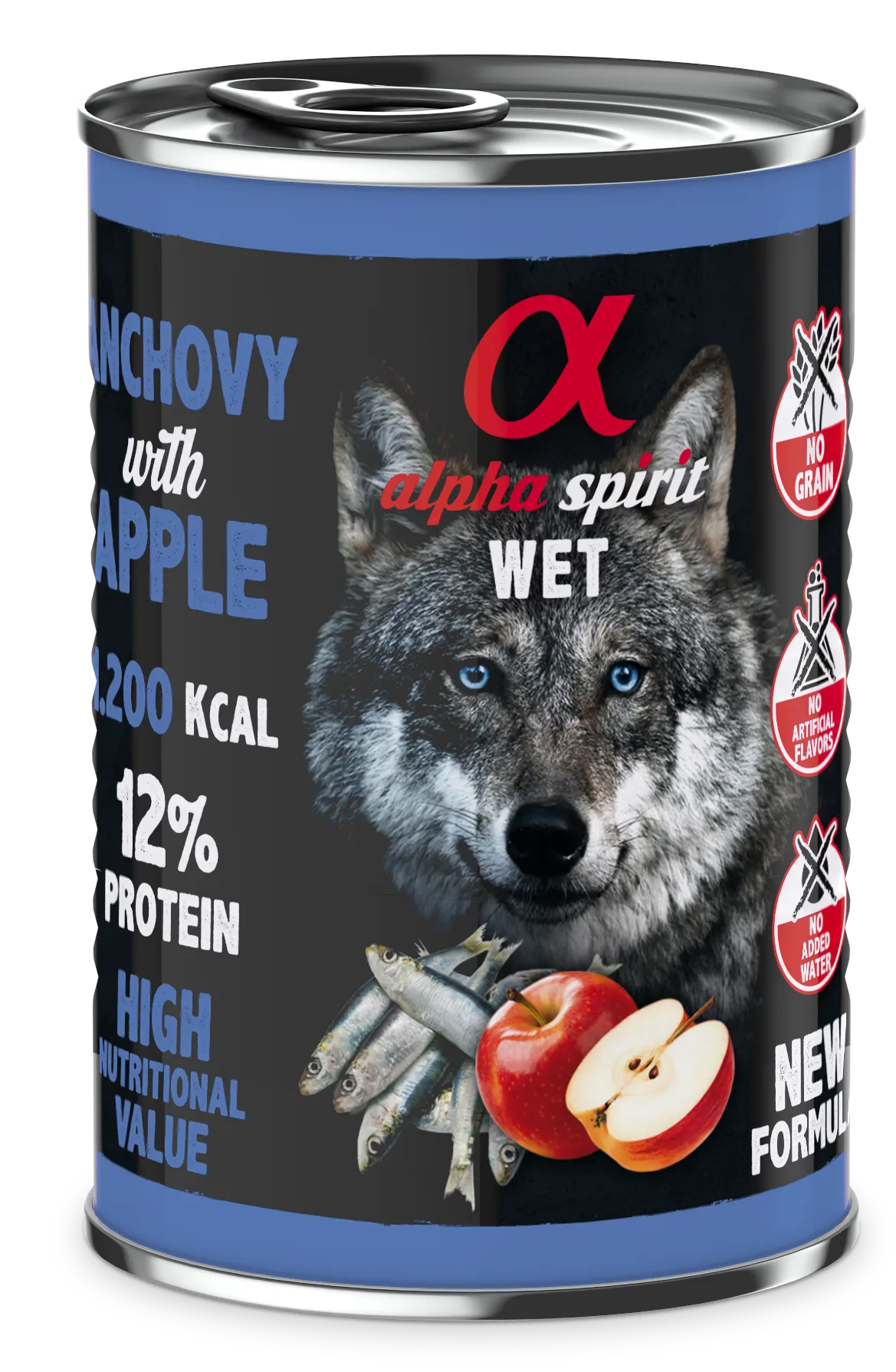 Alpha Spirit Dog Adult Anchovy with Red Apple вологий корм з анчоусами та яблуками для дорослих собак (паштет) - 400 г
