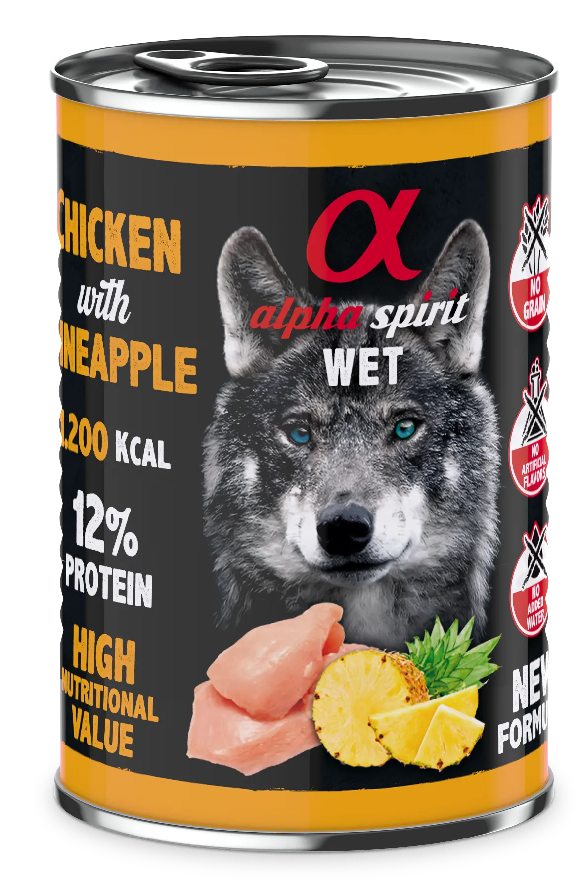 Alpha Spirit Dog Adult Chicken with Paineapple вологий корм з куркою та ананасами для дорослих собак (паштет) - 400 г
