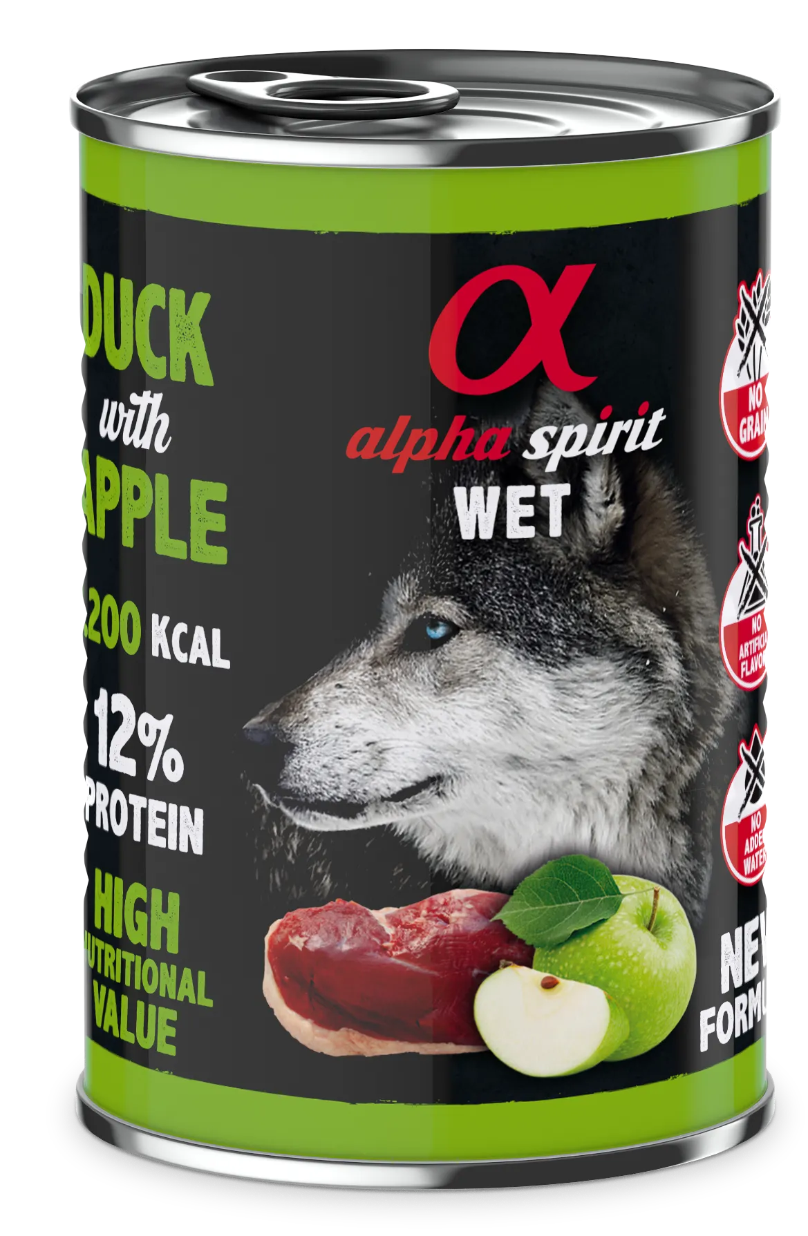 Alpha Spirit Dog Adult Duck with Green Apple вологий корм з качкою та зеленими яблуками для дорослих собак (паштет) - 400 г