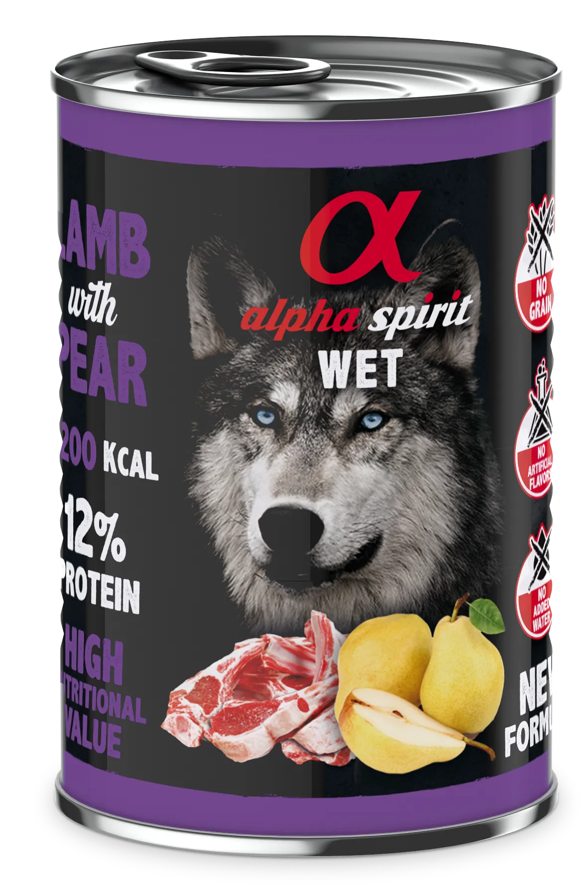 Alpha Spirit Dog Adult Lamb with Pear вологий корм з ягнятиною та грушами для дорослих собак (паштет) - 400 г