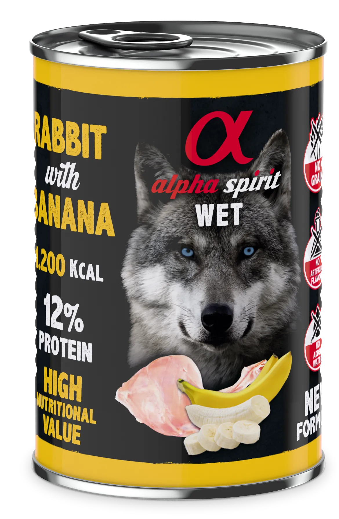 Alpha Spirit Dog Adult Rabbit With Banana вологий корм з кроликом та бананами для дорослих собак (паштет) - 400 г