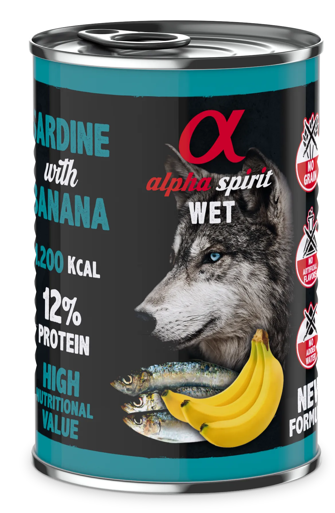 Alpha Spirit Dog Adult Sardine with Banana вологий корм з сардиною та бананами для дорослих собак (паштет) - 400 г