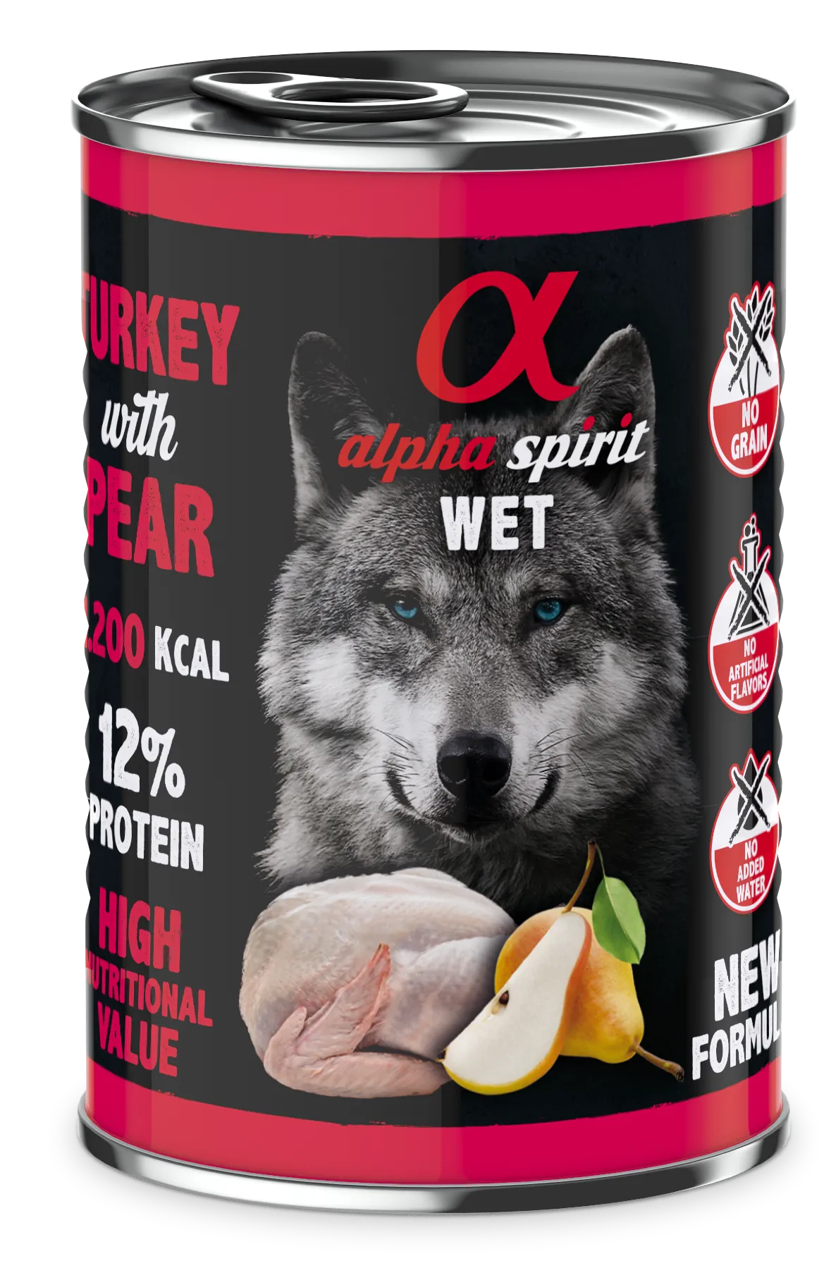 Alpha Spirit Dog Adult Turkey with Pear вологий корм з індичкою та грушами для дорослих собак (паштет) - 400 г
