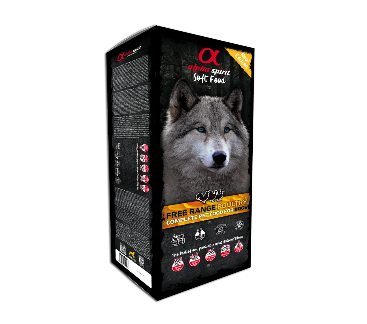 Alpha Spirit Dog Free Range Poultry BOX напіввологий корм з м'ясом домашньої птиці для собак усіх порід (45 х 200 г) - 9 кг