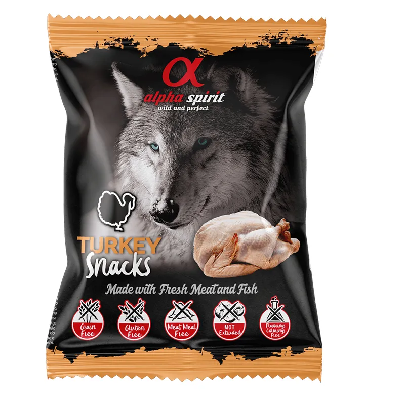 Alpha Spirit DOG Snacks Turkey напіввологий смаколик з індичкою для собак (кубики) - 50 г