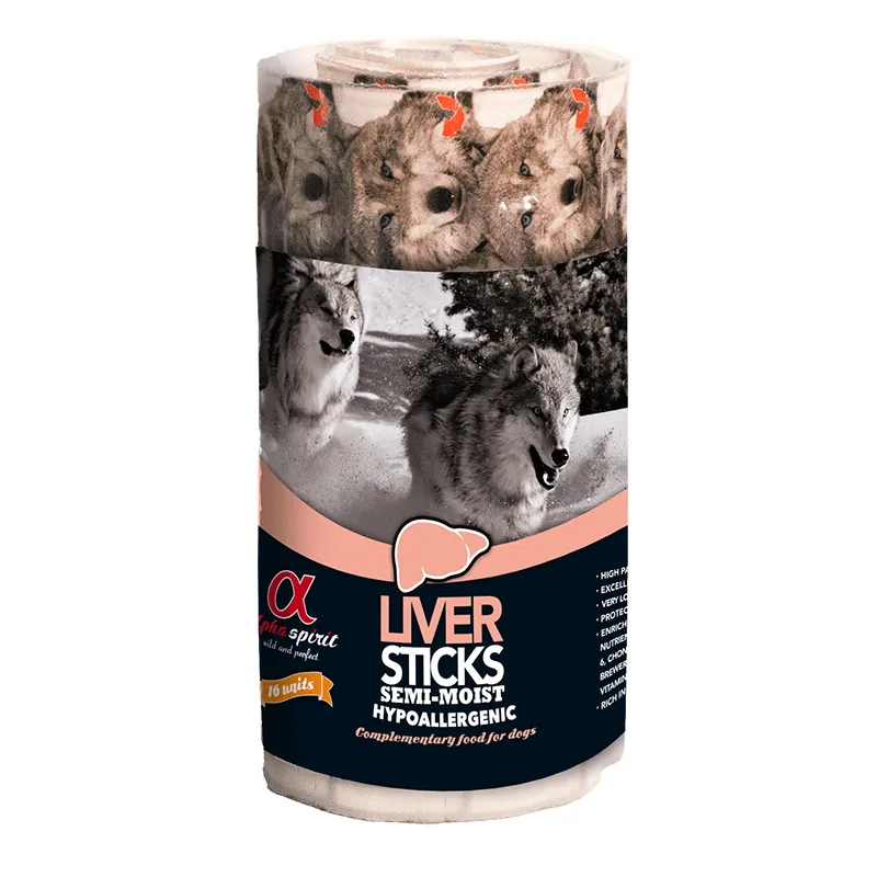 Alpha Spirit DOG Sticks Liver напіввологий смаколик для собак (палички зі свинячою печінкою х16) - 160 г