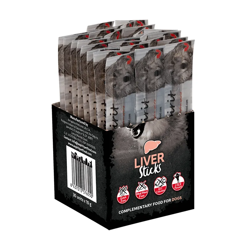 Alpha Spirit DOG Sticks Liver напіввологий смаколик для собак (палички зі свинячою печінкою х30) - 300 г