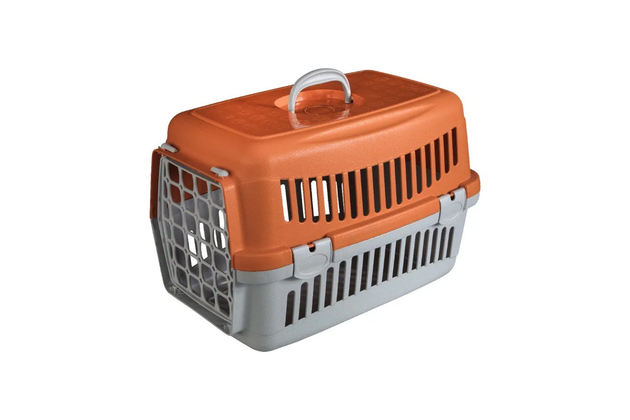 AnimAll CNR-102 переноска для кошек и собак, серо-оранжевая, 48.5×32.5×32.5 см