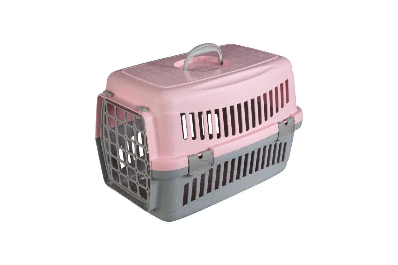 AnimAll CNR-102 переноска для кошек и собак, серо-розовая, 48.5×32.5×32.5 см