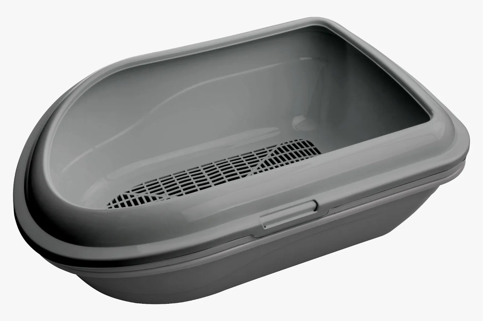 AnimAll CNR-130 туалет для кошек, под наполнитель, с сеткой, серый, 57×39×23 см