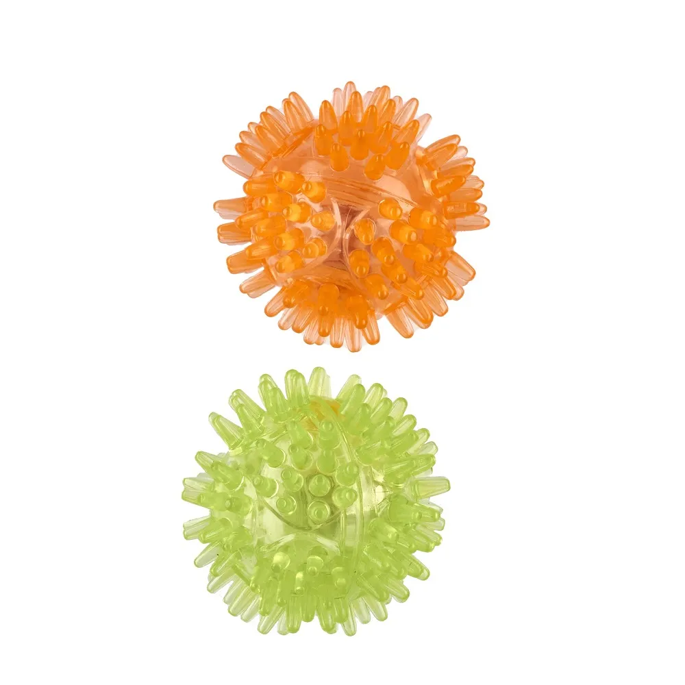 AnimAll CrazZzy игрушка колючие мячики для кошек, d-50 мм, цвет оранжевый/зеленый