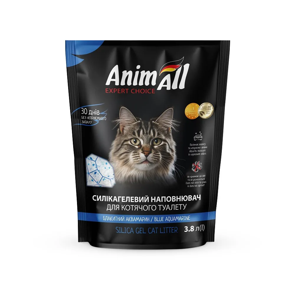 AnimAll силикагелевый наполнитель Кристаллы аквамарина, для кошек, 3.8 л (1.6 кг)
