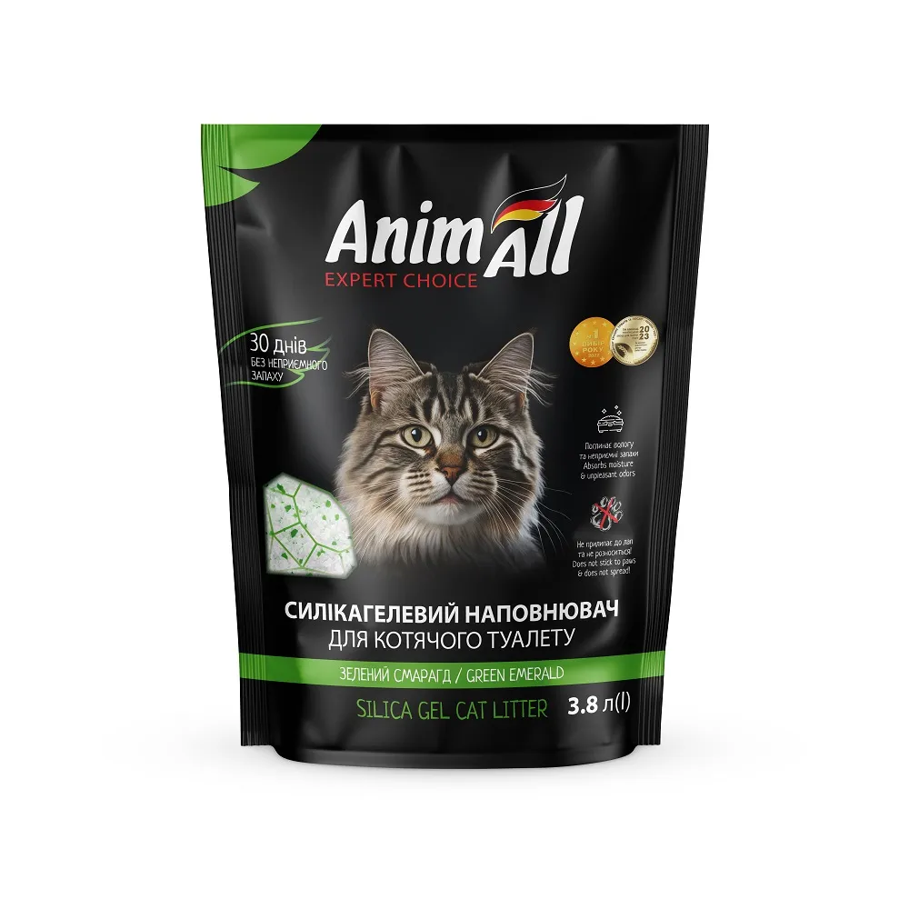AnimAll силикагелевый наполнитель Кристаллы изумруда, для кошек, 3.8 л (1.6 кг)