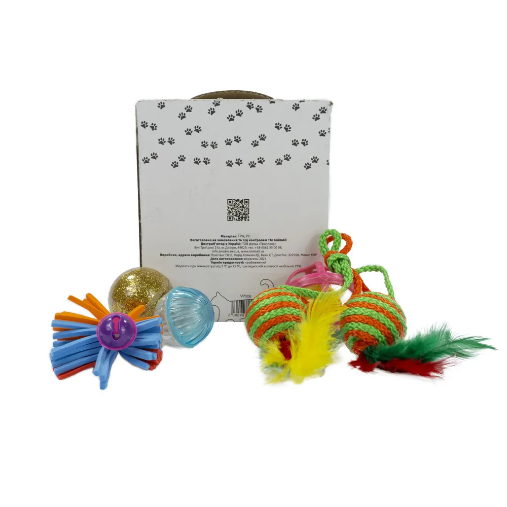 AnimAll Fun Cat, VP006 набор-коробка игрушек для кошек- 15 шт