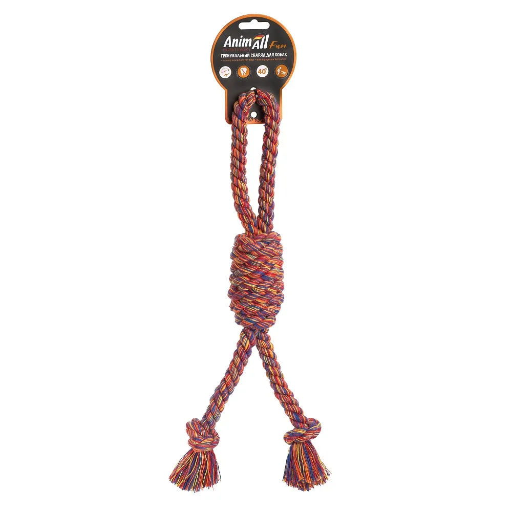 AnimAll Fun Игрушка-канат для собак бочка с петлей, 38 см