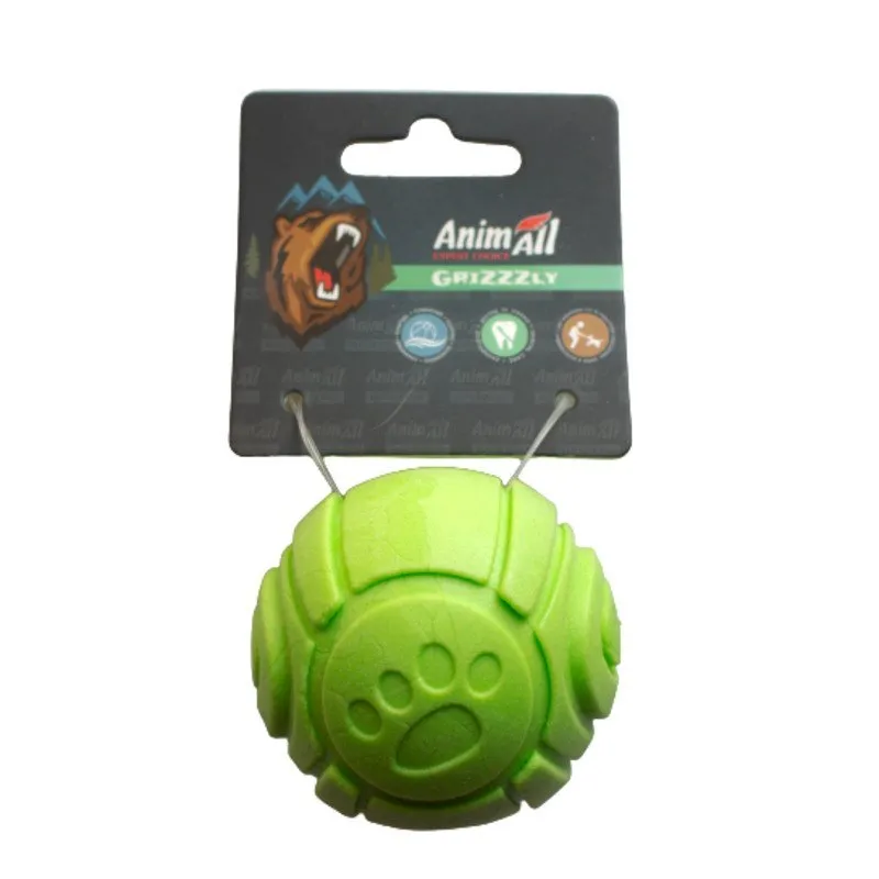 AnimAll GrizZzly игрушка мячик с ароматом зеленого яблока для собак, зеленый