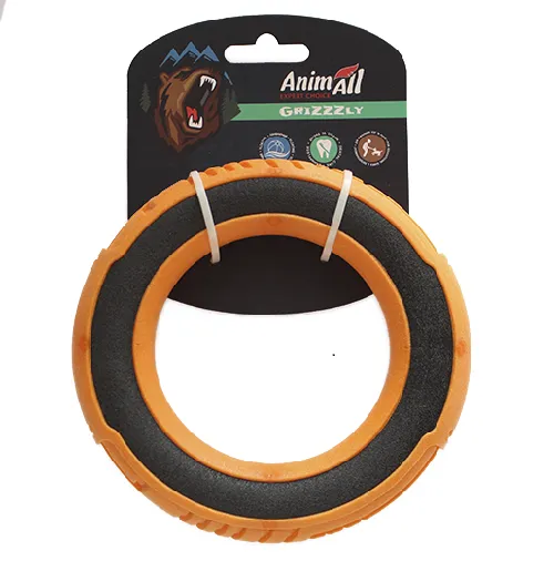 AnimAll GrizZzly игрушка для собак, супер-кольцо, оранжевое, 15 см