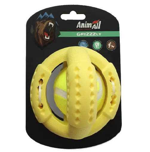 AnimAll GrizZzly іграшка для собак, тенісний м'яч (колір: жовтий; розмір: 11,2 см)