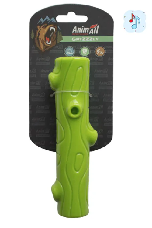 AnimAll GrizZzly игрушка хрустящая палочка для собак, зеленая