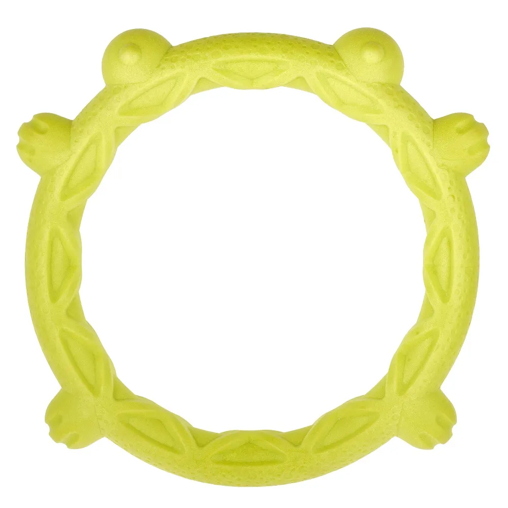 AnimAll GrizZzly Мотивационная игрушка для собак Кольцо-Лягушка L, зеленая, (23,5x22,8x3 см)
