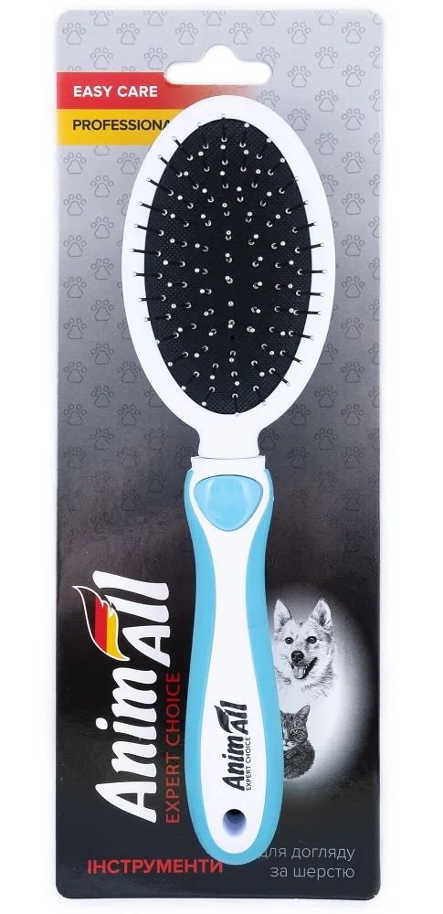 AnimAll Groom расческа-щетка 2 в 1 для кошек и собак, голубая