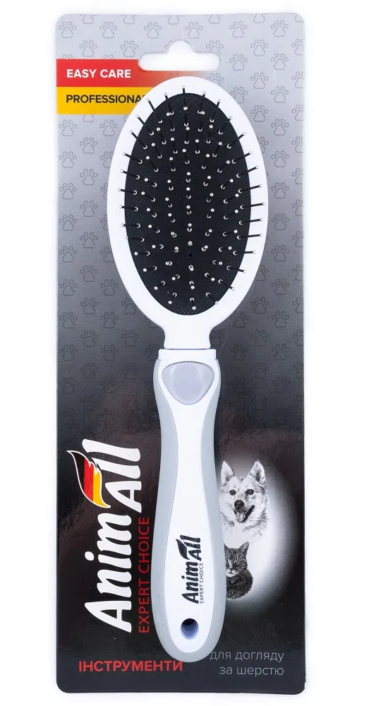 AnimAll Groom расческа-щетка 2 в 1 для кошек и собак, серая