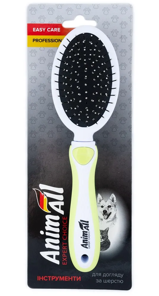 AnimAll Groom расческа-щетка 2 в 1 для кошек и собак, зеленая