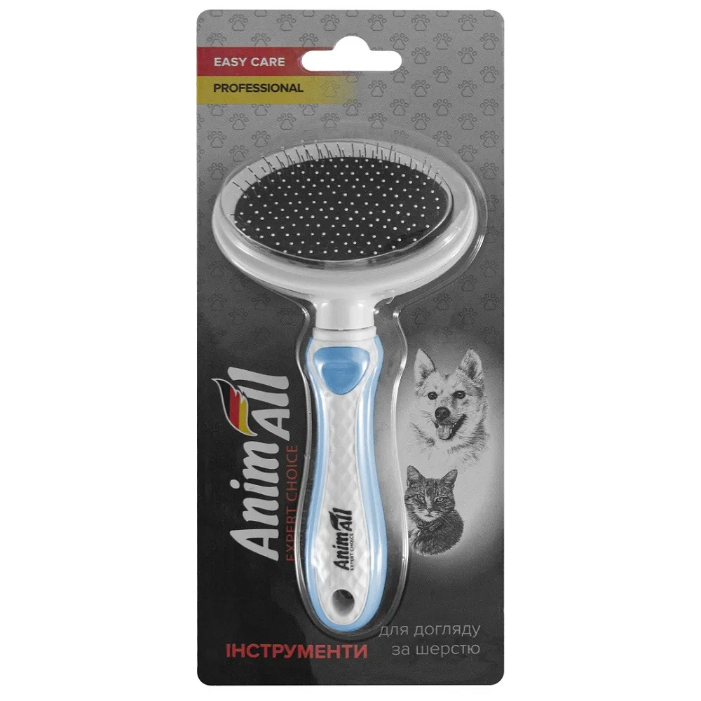AnimAll Groom пуходерка для животных, М, голубая