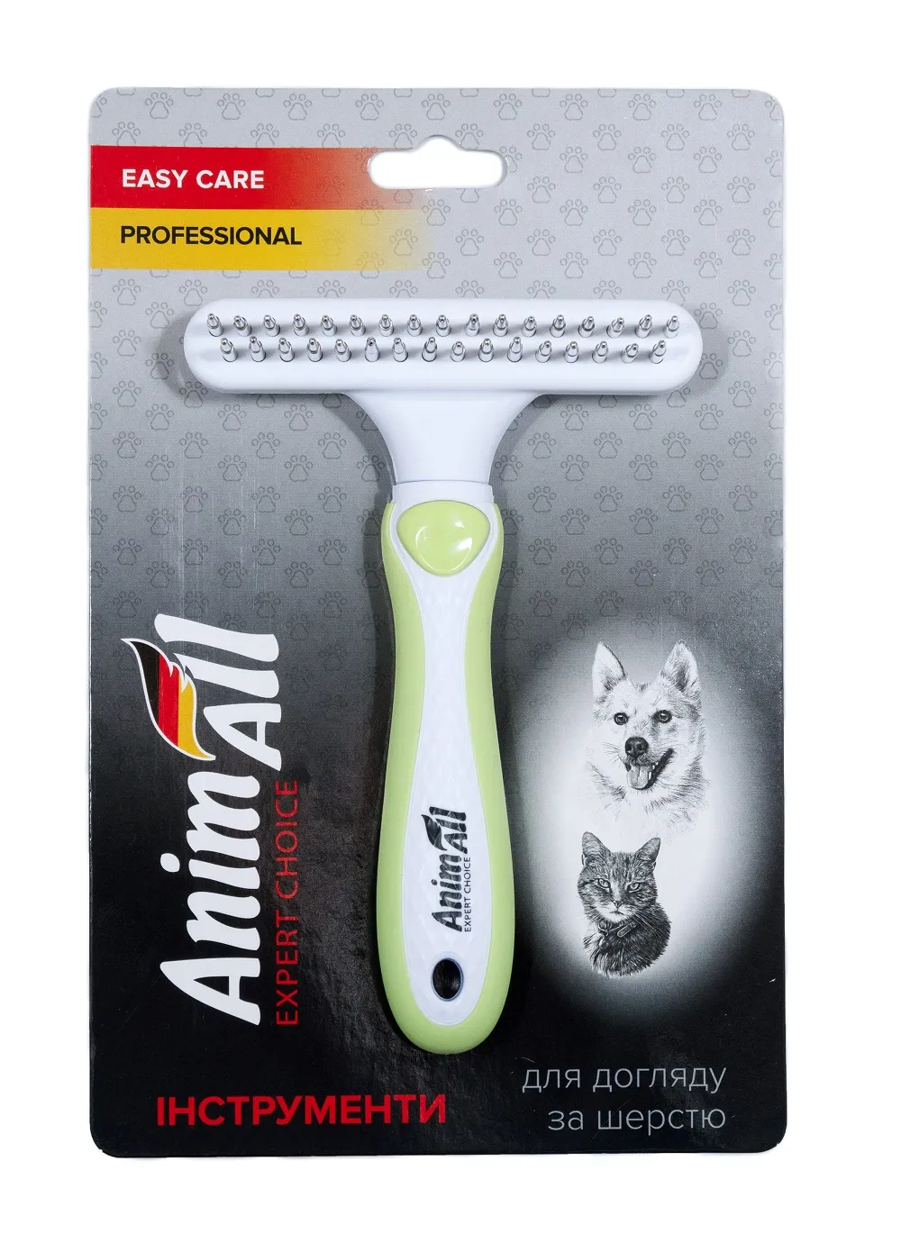 AnimAll Groom расческа-грабли для собак и кошек, Зеленая